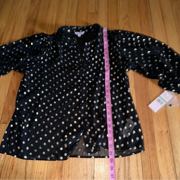 The Nanette Lepore Black W/Gold Dots Sheer Blouse - Picture 5 of 7
